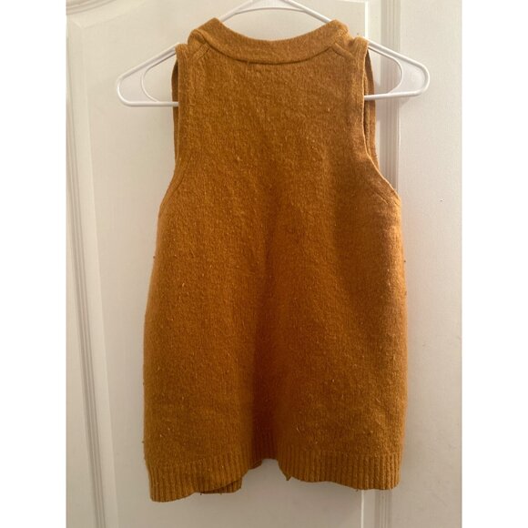 Vintage dELiAs Mustard Yellow Button-Up Knit Sweater Vest - Picture 3 of 4